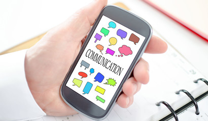 Communication concept on a smartphone