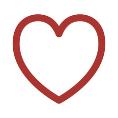 silhouette red heart design icon vector illustration