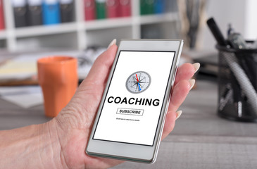 Coaching concept on a smartphone
