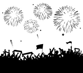 Fans und Feuerwerk © SimpLine