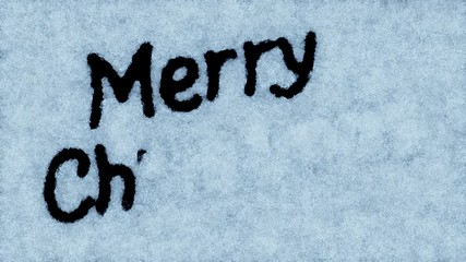 Beautiful Animation of the Text Appearing on the Snow. Merry Christmas Theme. HD 1080.  - Powered by Adobe
