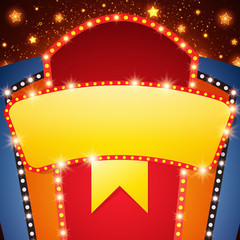 Retro stage shining banner background