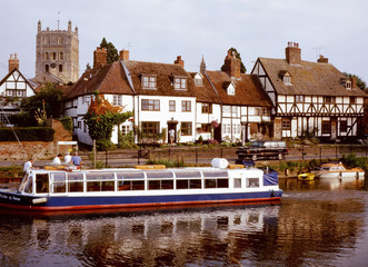 Naklejka premium teksbury cathedral city junction avon and severn rivers