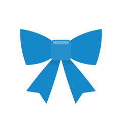 Blue bow simple flat icon