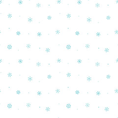 Fototapeta na wymiar Winter seamless pattern background with cute little snowflakes and dots.
