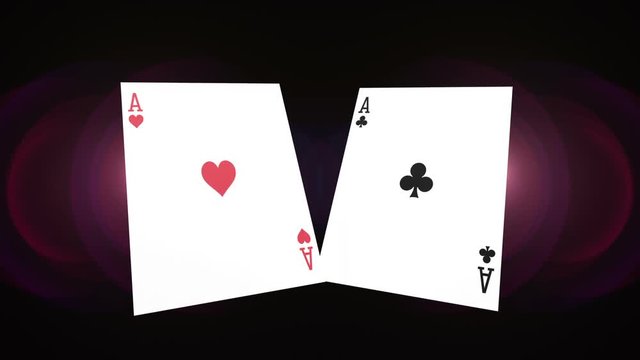 Flying Poker Cards With Abstract Background