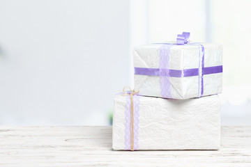 gift box on white table