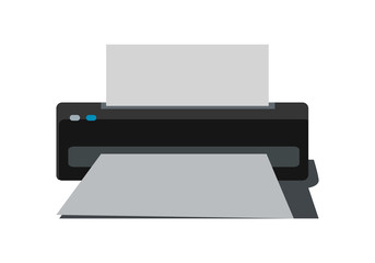 Printer Vector Illustration in Flat Style Design  