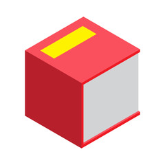 Isometric book icon vector illustration in flat design style isolated on white. Academic education symbol learning, reading, school sign. Knowledge science university library