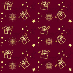 Christmas seamless vector snowflake pattern. Perfect for printing on fabric or paper.