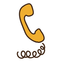 handset with cord design icon vector illustration