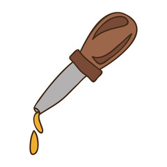 Simple flat dropper icon with liquid drop vector illustration