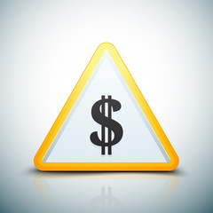 Obraz premium US Dollar hazard sign