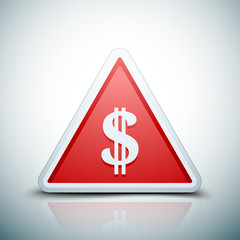 Fototapeta premium US Dollar hazard sign