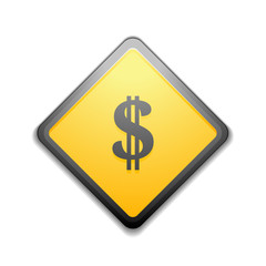 US Dollar hazard sign