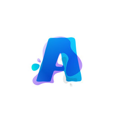 Letter A logo with watercolor splashes.