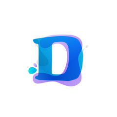 D letter logo with watercolor splashes.