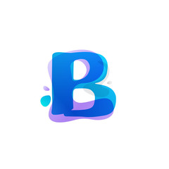 B letter logo with watercolor splashes.