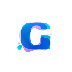 G letter logo with watercolor splashes.