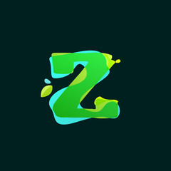 Z letter logo with green watercolor splashes.