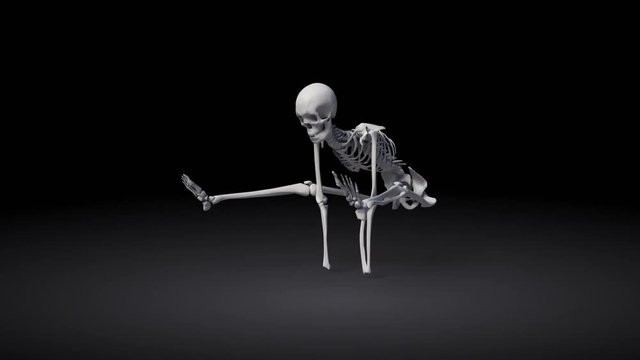 Yoga Firefly Pose Of Human Skeletal