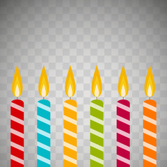 Set of color Birthday candles