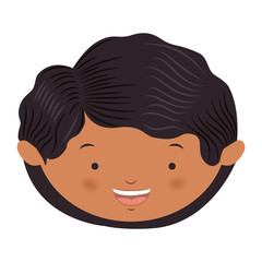 Obraz premium avatar front face wavy hair boy vector illustration