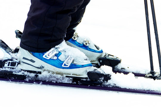 Close up of ski low angle
