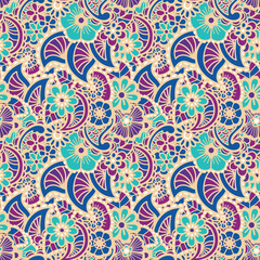 Paisley seamless colorful pattern