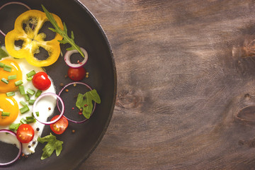 Scrambled eggs with vegetables