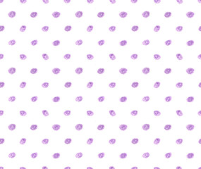 Polka dot on white background. Hand-painted seamless pattern with color pencil