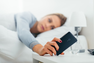 Woman checking her phone