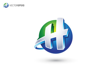 Abstract Letter H Logo - 3D Sphere Logo