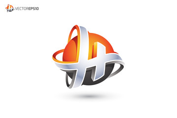 Abstract Letter H Logo - 3D Sphere Logo