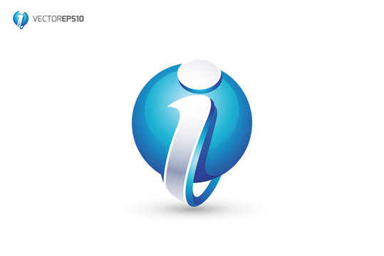 Abstract Letter I Logo - 3D Sphere Logo