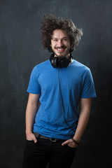 Portrait of young man with headphones