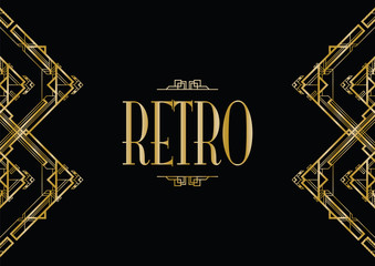 retro art deco invitation