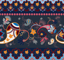 Obraz premium paisley vector seamless borders 