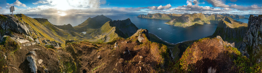 Panoramic View from Husfjellet Mountain on Senja Island, Norway