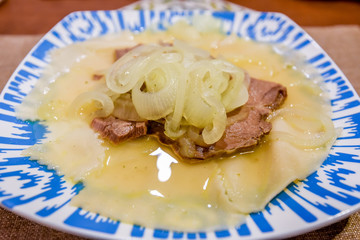 Traditional dish beshbarmak