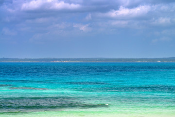 Low tide on beach