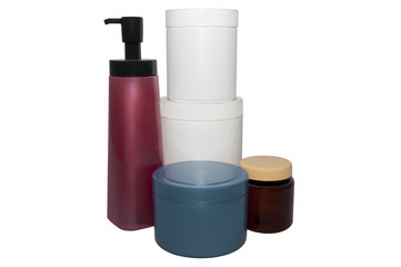 set and plastic cans