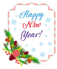 Holiday label with greeting text 