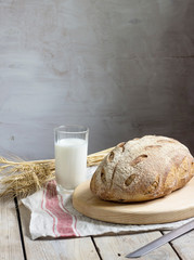 homemade wheat bread on the board