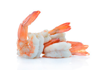 Cooked shrimps,prawns isolated on white background