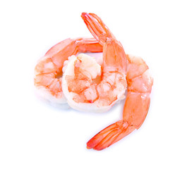 Cooked shrimps,prawns isolated on white background