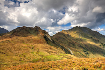 Ski resort in Tyrolean Alps in autumn, Austria