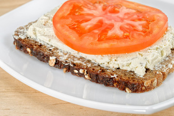 Sandwich on white plate