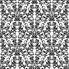 Classical seamless pattern with decoration floral tracery isolated on white background