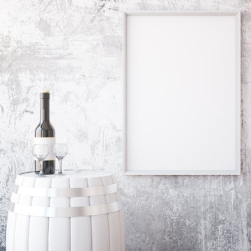 Wine and white frame